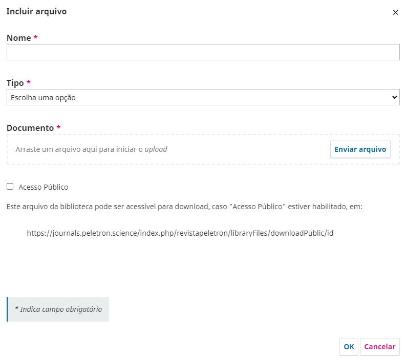 Formulário para upload de arquivo. Marque a opção "Acesso público" para permitir o acesso a usuários não logados.