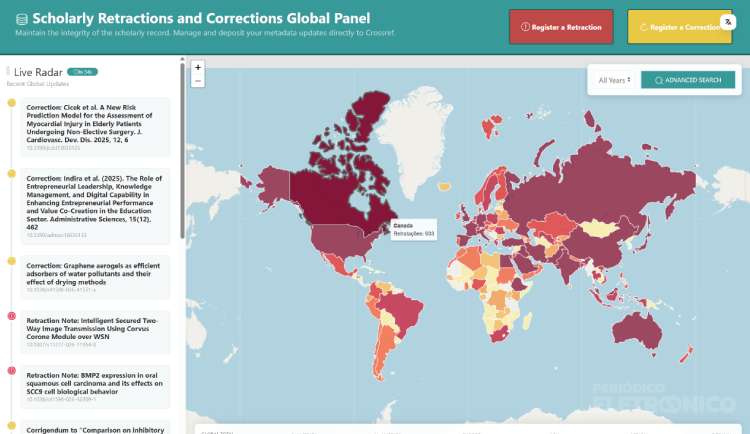 Interface da página inicial do SRCT.
