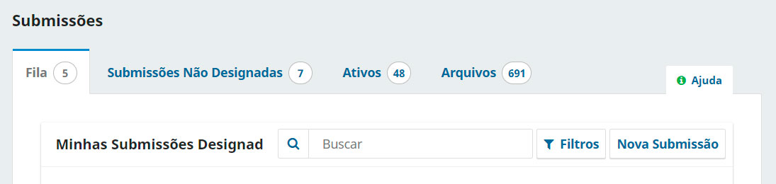 Visualização da ferramenta de pesquisa e filtro, presente na parte superior de cada painel.