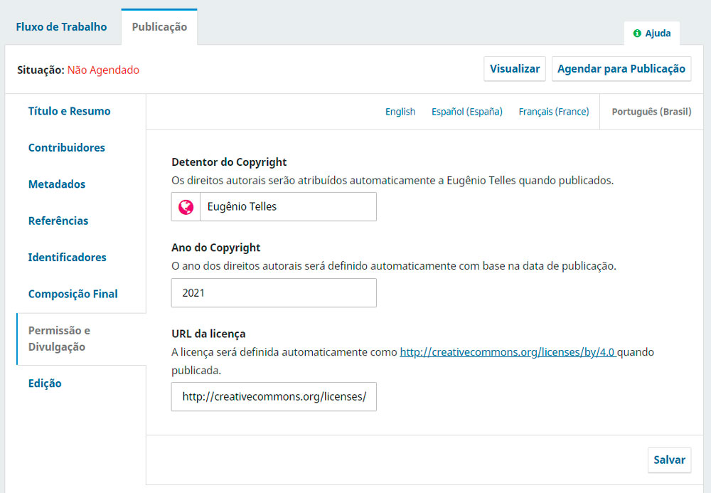 Informações de licença e direitos autorais do artigo.