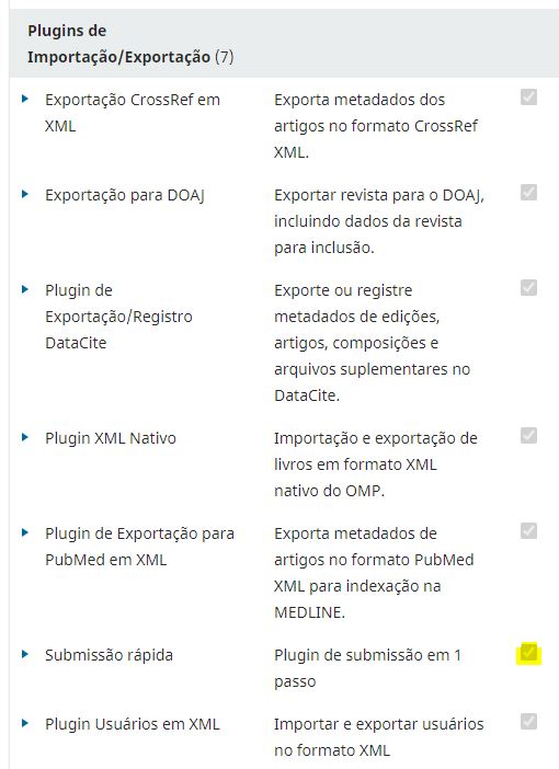 Se o "checkbox" estiver desmarcado, marque-o para ativar o plugin.